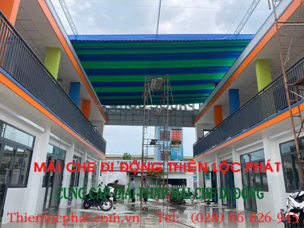 quy trình thi công mái xếp bạt kéo